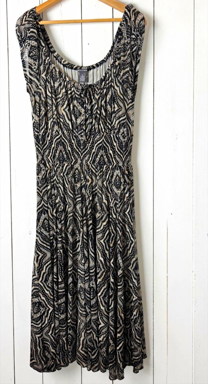Chelsea & Theodore Women's Size XL Geometric Mesh Dress Boho Chic Casual